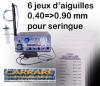 6 jeux d’aiguilles 0.40=>0.90 mm pour seringue 