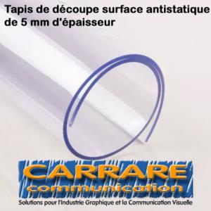 Tapis Crystal bleu mat 5 mm PVC antistatique largueur 150 cm