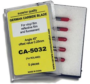 Boite de 5 Lames 45°  "Haute qualité" Offset de 0.25 mm  compatibles (pour Roland) Prix unitaire