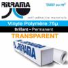 Polymère RI-JET 75µ Plastification transparent UV Brillant 160cm x 1 ML (Prix M²)